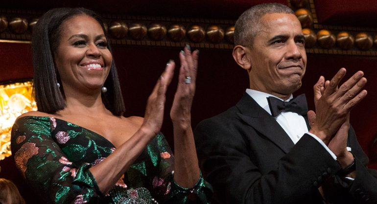El espectacular look navideño de Michelle Obama