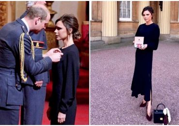 El príncipe William condecora a Victoria Beckham
