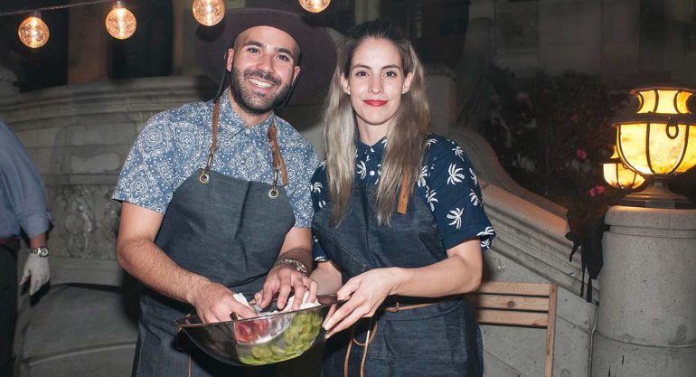 Manolo González y Bárbara Gutiérrez en la Cena de Burbujas