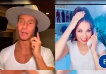 Thalía y Erik Rubin recrean llamada romántica