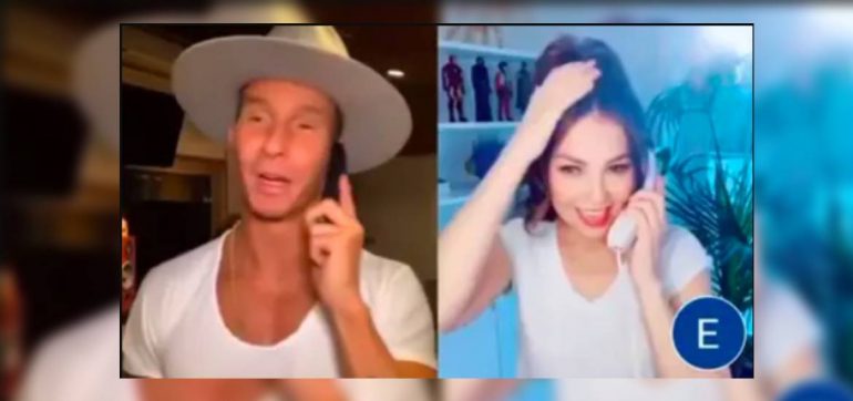 Thalía y Erik Rubin recrean llamada romántica