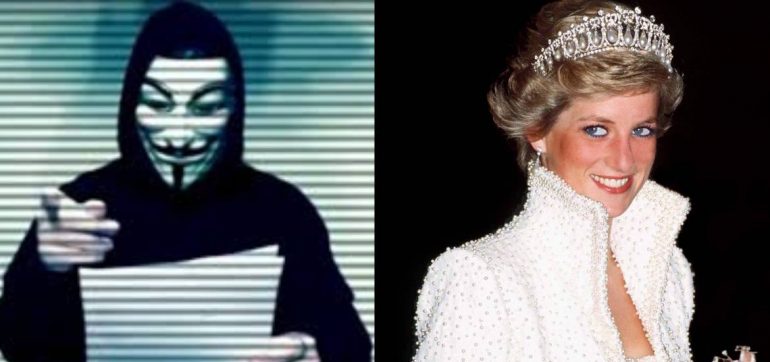 Anonymous revela que Lady Di fue asesinada por la familia real británica