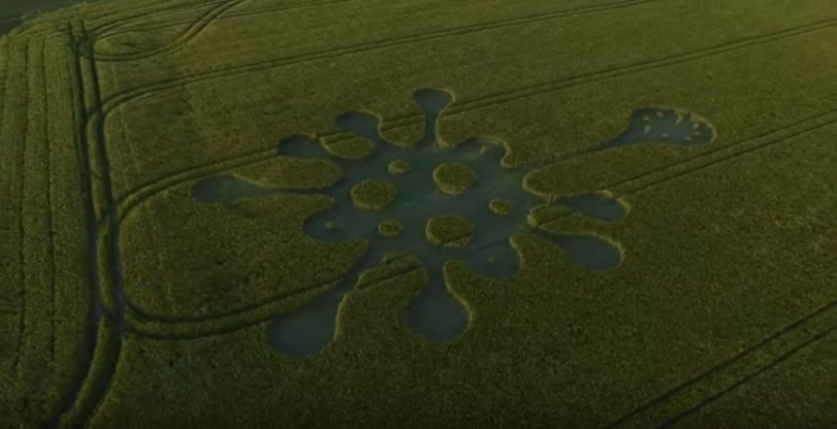 Señal coronavirus campo cultivo extraterrestres