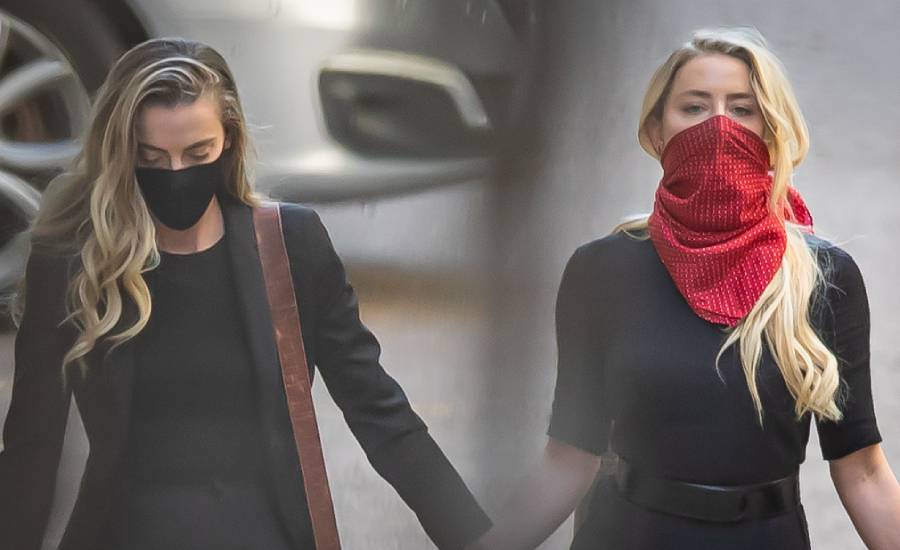 Amber heard llegando a los juzgados