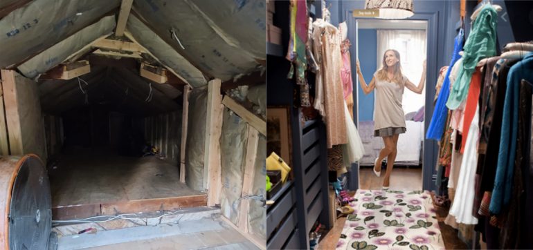 hombre transforma atico closet soñado esposa