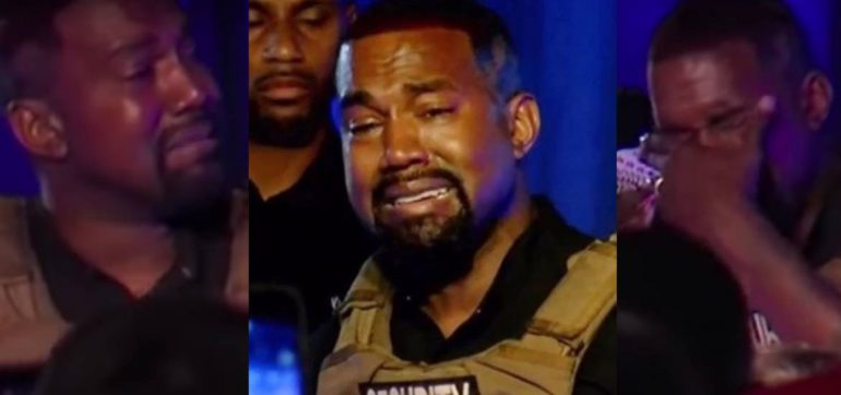 Kanye West llora en su primer discurso rumbo a las presidenciales