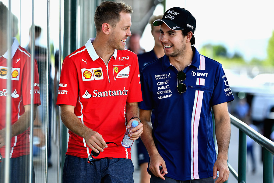 Vettel y checo Pérez