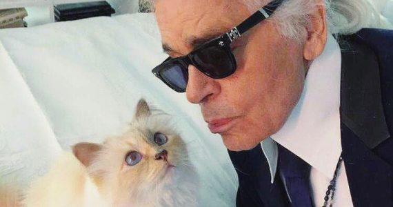 karl lagerfeld con su gato choupette