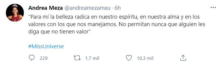 Andrea Meza Twitter