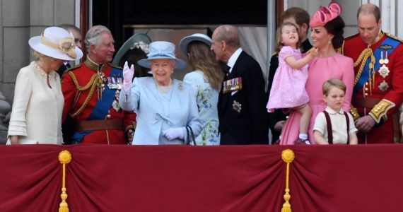 La familia real británica en el cumpleaños de la reina Isabel II