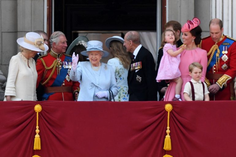 La familia real británica en el cumpleaños de la reina Isabel II