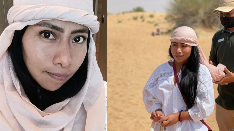 ¡En el desierto! Yalitza Aparicio comparte fotografías de su viaje a Dubái