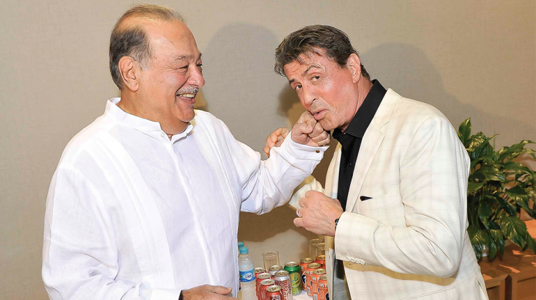 Carlos Slim y Sylvester Stallone.