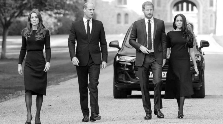 Meghan, Harry, Kate y William se reencuentran tras la muerte de Isabel II